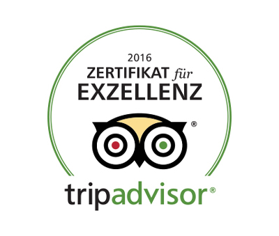 tripadvisor - Zertifikat für Exzellenz 2016